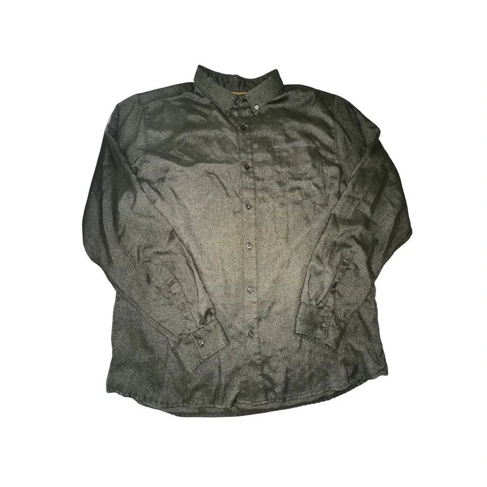 The North Face Green Flannel Long‎ Sleeve Button Down Shirt Mens X-Large Hiking